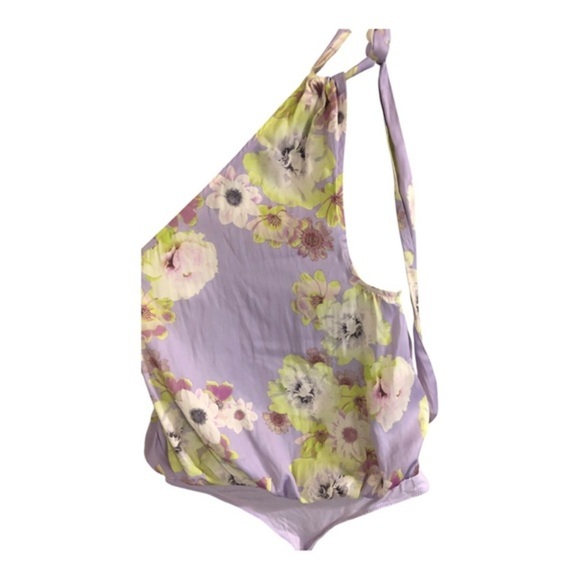 FREE PEOPLE Intimately free soft‎ Flutter one shoulder neck tie halter Bodysuit - Picture 8 of 8